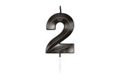 Spielzeug - Globos Cake Candle 6cm Metallic Black no. 2 - 1062
