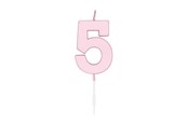 Spielzeug - Globos Cake candle 4.5cm Pastel Pink no. 5 - 1115