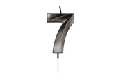Spielzeug - Globos Cake candle 6cm Metallic Black no. 7 - 1067