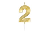 Spielzeug - Globos Cake Candle 6cm Metallic Gold no. 2 - 1012