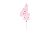 Spielzeug - Globos Cake candle 4.5cm Pastel Pink no. 4 - 1114