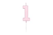 Spielzeug - Globos Cake candle 4.5cm Pastel Pink no. 1 - 1111