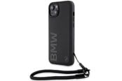 Handys - Cover & Cases - BMW Signature Leather Wordmark Cord Case for iPhone 15/14/13 - Black - 3666339232658