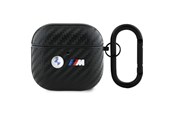 Handys - Anderes Zubehör - BMW Carbon Double Metal Logo Case for AirPods 4 - Black - 3666339397449