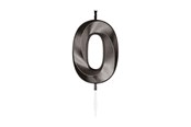 Spielzeug - Globos Cake Candle 6cm Metallic Black no. 0 - 1060