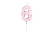 Spielzeug - Globos Cake candle 4.5cm Pastel Pink no. 6 - 1116