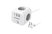 Handys - Adapter und Ladegeräte - Wozinsky WKZ-3B Power Cube 4x AC 2x USB-A 1x USB-C 4000 W with 1.8 m Cable - White - 5907769388644
