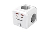 Handys - Adapter und Ladegeräte - Wozinsky WKZ-4B Power Cube 4x AC 2x USB-A 2x USB-C PD 20 W 4000 W - White - 5907769388651