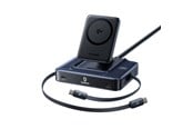 Handys - Adapter und Ladegeräte - Baseus Nomos NH21 6-in-1 245W Wireless Charging Station with Two Retractable USB-C Cables - Black - E0120Q00