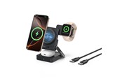 Handys - Adapter und Ladegeräte - Baseus PicoGo AF21 3-in-1 Qi2.2 35W Wireless Charger with 1m USB-C Cable - Black - E0205402