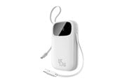 Powerbank (Akku) - Baseus EnerFill FC31 QPow3 20000mAh 45W Power Bank with Digital Display with 2 Built-in USB-C Cables - White - P10082105213-00