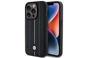 Handys - Cover & Cases - BMW Leather Stamp Blue Line Case for iPhone 15 Pro Max - Black - 3666339142094