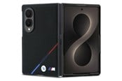 Handys - Cover & Cases - BMW M Leather Perforated Tricolor Stripe Metal Logos MagSafe Case for Samsung Galaxy Z Fold 8 - Black - 3666339662622