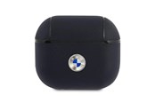 Handys - Anderes Zubehör - BMW Genuine Leather Silver Logo Case for AirPods 3 - Navy Blue - 3666339009458