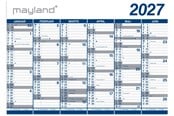 Kalender - Mayland Kæmpekalender 2x6 mdr. PP-plast rør 2027 - 27065400