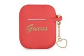 Handys - Anderes Zubehör - GUESS GUA2LSCHSR AirPods cover red/red Silicone Charm Heart Collection - 3666339039097