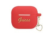 Handys - Anderes Zubehör - GUESS GUA3LSCHSR AirPods 3 cover red/red Silicone Charm Heart Collection - 3666339039110