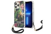 Handys - Cover & Cases - GUESS GUHCP13LHFLSB iPhone 13 Pro / 13 6.1" blue/blue hardcase Flower Strap - 3666339040451