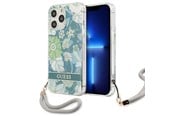 Handys - Cover & Cases - GUESS GUHCP13LHFLSN iPhone 13 Pro / 13 6.1" green/green hardcase Flower Strap - 3666339040499