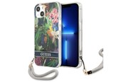 Handys - Cover & Cases - GUESS GUHCP13SHFLSB iPhone 13 mini 5.4" blue/blue hardcase Flower Strap - 3666339040437