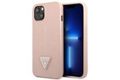 Handys - Cover & Cases - GUESS GUHCP13SPSATLP iPhone 13 mini 5.4" pink/pink hardcase SaffianoTriangle Logo - 3666339040390