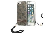 Handys - Cover & Cases - GUESS GUOHCI8H4STW iPhone SE 2022 / SE 2020 / 7/ 8 brown/brown hardcase 4G Print Strap - 3666339055196