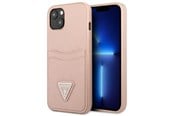 Handys - Cover & Cases - GUESS GUHCP13SPSATPP iPhone 13 mini 5.4 "pink / pink hardcase SaffianoTriangle Logo Cardslot - 3666339048129