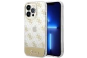 Handys - Cover & Cases - GUESS GUHCP14LHG4MHG iPhone 14 Pro 6.1 "gold / gold hardcase 4G Pattern Script - 3666339090524