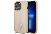 Handys - Cover & Cases - GUESS GUHCP14LPSATLE iPhone 14 Pro 6.1 "beige / beige hardcase SaffianoTriangle Logo - 3666339065423