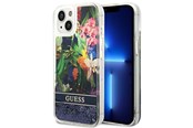 Handys - Cover & Cases - GUESS GUHCP14MLFLSB iPhone 14 Plus 6.7 "blue / blue hardcase Flower Liquid Glitter - 3666339066093