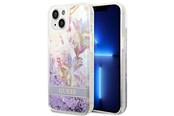 Handys - Cover & Cases - GUESS GUHCP14MLFLSU iPhone 14 Plus 6.7 "violet / purple hardcase Flower Liquid Glitter - 3666339088392