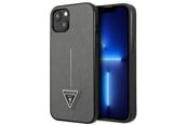 Handys - Cover & Cases - GUESS GUHCP14MPSATLG iPhone 14 Plus 6.7 "silver / silver hardcase SaffianoTriangle Logo - 3666339065454