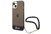 Handys - Cover & Cases - GUESS GUHCP14SHGCOHK iPhone 14 6.1 "black / black hardcase Translucent Pearl Strap - 3666339064167