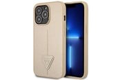 Handys - Cover & Cases - GUESS GUHCP14XPSATLE iPhone 14 Pro Max 6.7 "beige / beige hardcase SaffianoTriangle Logo - 3666339065430