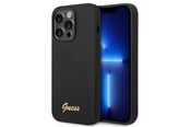 Handys - Cover & Cases - GUESS GUHCP14XSLSMK iPhone 14 Pro Max 6.7" black/black hard case Silicone Vintage Gold Logo - 3666339064914