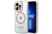 Handys - Cover & Cases - GUESS GUHMP14LHTRMD iPhone 14 Pro 6.1 "gold / gold hard case Metal Outline Magsafe - 3666339069728