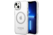 Handys - Cover & Cases - GUESS GUHMP14MHTRMS iPhone 14 Plus 6.7" silver/silver hard case Metal Outline Magsafe - 3666339069834
