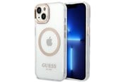Handys - Cover & Cases - GUESS GUHMP14SHTRMD iPhone 14 6.1 "gold / gold hard case Metal Outline Magsafe - 3666339069704