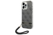 Handys - Cover & Cases - GUESS GUOHCP14LH4STK iPhone 14 Pro 6.1 "black / black hardcase 4G Print Strap - 3666339093815