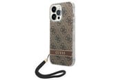 Handys - Cover & Cases - GUESS GUOHCP14LH4STW iPhone 14 Pro 6.1 "brown / brown hardcase 4G Print Strap - 3666339093853
