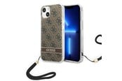Handys - Cover & Cases - GUESS GUOHCP14MH4STW iPhone 14 Plus 6.7 "brown / brown hardcase 4G Print Strap - 3666339093846