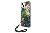 Handys - Cover & Cases - GUESS GUOHCP14SHFLSB iPhone 14 6.1 "blue / blue hardcase Flower Strap - 3666339093952