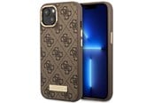 Handys - Cover & Cases - GUESS GUHMP14MU4GPRW iPhone 14 Plus 6.7 "brown / brown hard case 4G Logo Plate MagSafe - 3666339069919