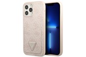 Handys - Cover & Cases - GUESS 4G Triangle Logo Cardslot Case for iPhone 13 Pro / 13 - Pink - 3666339047740