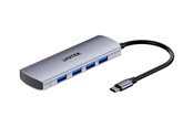 USB-Hubs - Unitek uHUB Q4 H1112E - hub - 4-in-1 10 Gbps USB-C with USB-A - 4 ports USB-Hubs - USB 3.2 - 4 - Grau - H1112EGY01