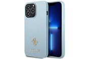 Handys - Cover & Cases - GUESS Saffiano 4G Small Metal Logo case for iPhone 13 Pro Max - blue - 3666339048037