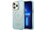Handys - Cover & Cases - GUESS Gold Outline Translucent MagSafe case for iPhone 13 Pro / iPhone 13 - blue - 3666339056995