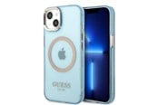 Handys - Cover & Cases - GUESS Gold Outline Translucent MagSafe case for iPhone 13 - blue - 3666339056988