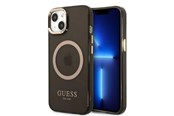 Handys - Cover & Cases - GUESS Gold Outline Translucent MagSafe case for iPhone 13 - black - 3666339057022