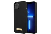 Handys - Cover & Cases - GUESS Silicone Logo Plate MagSafe case for iPhone 13 mini - black - 3666339056810